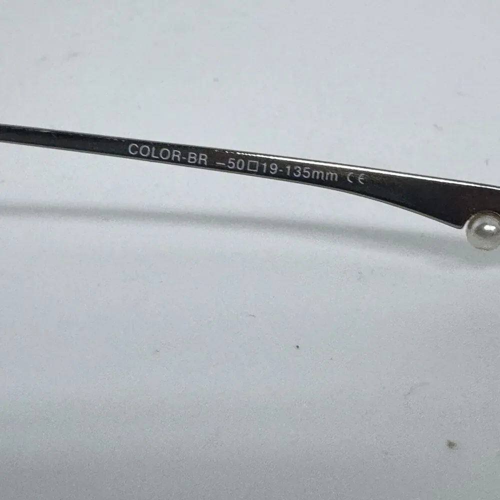 Elle Eyeglasses Frame EL18550 Women's Dark Brown Metal Half Rim 50-19-135 H15674